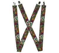Buckle-Down Suspenders, Death Before Dishonor Close Up Olive 1.5-Inch Wide Regul