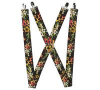 Buckle-Down Suspenders, Death or Glory Close Up Black 1.5-Inch Wide Regular