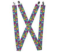 Buckle-Down Suspenders, Flower Blossom 1.5-Inch Wide Regular