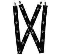 Buckle-Down Suspenders - Ford Mustang W/bars Logo Repeat Accessory 1.5-Inch Wide