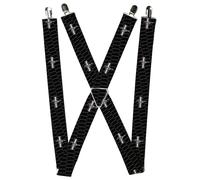 Buckle-Down Suspenders-Ford Mustang W/Bars Repeat W/Text 1.5-Inch Wide Regular G
