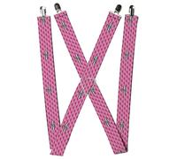 Buckle-Down Suspenders - Ford Mustang W/bars W/text Pink Logo Repeat Accessory 1