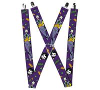 Buckle-Down Suspenders - Joker Face/pose/elements Collage Purple/green/y Accesso