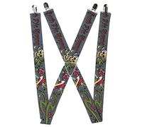 Buckle-Down Suspenders, Live Hard Die Young Gray 1.5-Inch Wide Regular