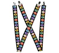 Buckle-Down Suspenders, Painted Sugar Skulls Black Multi Color