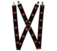 Buckle-Down Suspenders - Superman Shield Black Accessory 1.5-Inch Wide Regular R