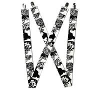 Buckle-Down Suspenders, Zombies White Black 1.5-Inch Wide Regular