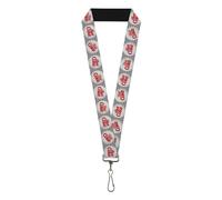 Buckle-Down The Coca-Cola Company Lanyard, Diet Coke Bottle Caps Grays White Red