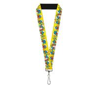 Buckle-Down The Smurfs Lanyard, The Smurfs Carnival Party Band Line Yellow, Elas