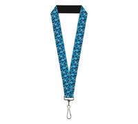 Buckle-Down The Smurfs Lanyard, The Smurfs Silhouette Poses Stacked Blues, Elast