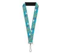 Buckle-Down The Smurfs Lanyard, The Smurfs Swimming With Fish Blue Multi Color,