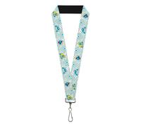 Buckle-Down The Smurfs Lanyard, The Smurfs Three Character Pose and Stars White