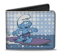 Buckle-Down The Smurfs Wallet, Bifold, The Smurfs Surfer Smurf Pose Blues White,