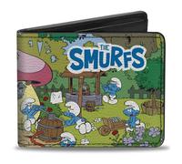 Buckle-Down The Smurfs Wallet, Bifold, The Smurfs Village Group Scene and Title