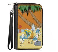 Buckle-Down The Smurfs Wallet, Zip Around, The Smurfs Summer Bonfire Sunset Scen