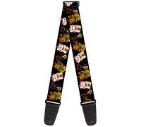 buckle-down tracolla per chitarra 34-60" Maneki Neko Lucky Cats Gold/Black/White