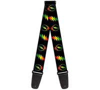 buckle-down tracolla per chitarra 34-60" Steal Your Face w/Lightning Bolt Repeat Black/Rasta