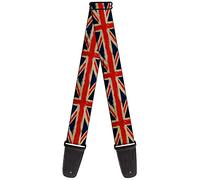 buckle-down tracolla per chitarra 34-60" United Kingdom Flags Distressed Painting