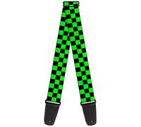 buckle-down tracolla per chitarra, Checker Black/Neon Green