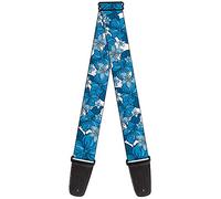 buckle-down tracolla per chitarra - collage di ibisco bianco/blues - 5,1 cm - Larghezza 29 - 137,2 cm lunghezza