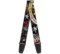 Buckle-Down Tracolla per chitarra, Dead Men Tell No Tales nera, larghezza 5,1 cm