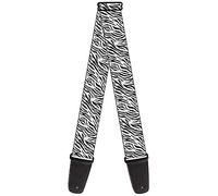 buckle-down Tracolla per chitarra, larghezza 5,1 cm, lunghezza 73-137 cm, motivo zebra 2, colore: bianco
