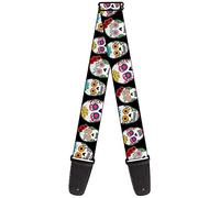 Buckle Down tracolla per chitarra Sugar Skulls Close-Up sfalsati 5,1 cm 137,2 cm Nero/Multicolore