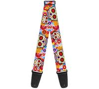 buckle-down tracolla per chitarra - Sugar Skull Starburst bianco/Multicolore - 5,1 cm - Larghezza 29 - 137,2 cm lunghezza