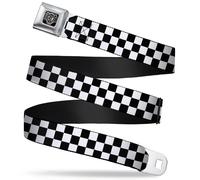 Buckle-Down unisex-adult Belt Seatbelt Buckle Checker Black White 1.0" Wide - Fi