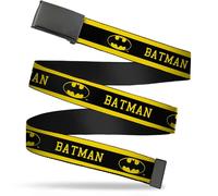 Buckle-Down unisex-adult Web Belt - Batman/Logo Stripe Yellow/Black 1.0" Wide -