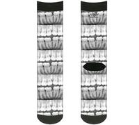 Buckle-Down Unisex Adult's Buckle-down Socks Backpacks, Black/White Crew, One si