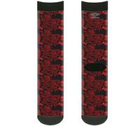 Buckle-Down Unisex-Adult's Socks Bandana/Skulls Black/Red Crew, Multicolor