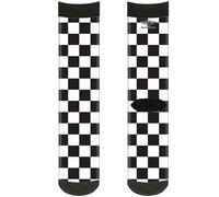 Buckle-Down Unisex-Adult's Socks Checker Black/White Crew, Multicolor
