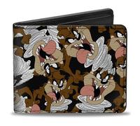 Bi-Fold Wallet Tasmanian Devil Vortex Poses Scattered Black