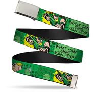 Buckle-Down Web Belt - GREEN ARROW Action Poses/Targets Black/Greens 1.25" Wide