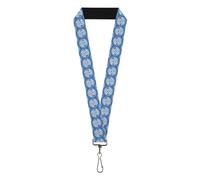 Buckle-Down Wheel of Fortune Lanyard, Wheel of Fortune Logo Blue White, Elastic