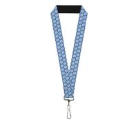 Buckle-Down Wheel of Fortune Lanyard, Wheel of Fortune Monogram Logo Blue White,