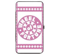 Buckle-Down Wheel of Fortune Wallet, Hinged, Wheel of Fortune Logo White Pink Or