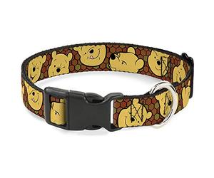 Buckle Down Winnie The Pooh espressioni/a Nido d' Ape Nero/Browns plastica Clip Collare