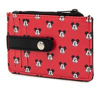 Buckle-Down Women's Wallet ID/Card Holder-Mickey Mouse Smiling Expression Monogram Red, 4.5" x 3.0"