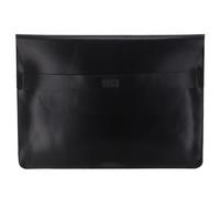 BUCKLE & SEAM Leather Laptop Sleeve Crazy Horse M Black 15″