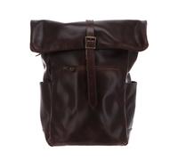 BUCKLE & SEAM zaino Norman Dot Leather Backpack Brown