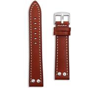 Buckle & Stitch Cinturino in pelle per orologio da aviatore Pilot | 18 mm, 20 mm, 22 mm, 24 mm | Nero, marrone, marrone chiaro, blu, bianco | Stile militare con rivetti Flieger | Design vintage WW2 |