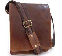 Bucklestone - Messenger Bag Pelle Media - Borsa a Tracolla da Lavoro - Borsa a Spalla per Quaderni A4 e Tablet - Warwick - Marrone