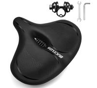 BUCKLOS Comodo cuscino extra largo per bicicletta per uomini e donne, cyclette, stazionario/peloton/spin, comodi imbottiti in schiuma, selle per bicicletta impermeabili con doppio assorbimento degli