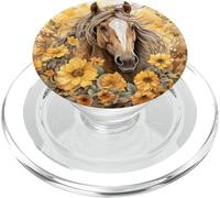 Buckskin Cavallo Acquerello Floreale Girasole Retro Fiore Boho PopSockets PopGrip per MagSafe