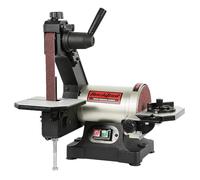 BUCKTOOL Levigatrice a nastro da banco da 250 W, cinghia 25,4 x 762 mm e chiave a disco da 127 mm per riporre e coprire facilmente la cintura, per la lavorazione del legno