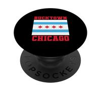Bucktown Chicago Illinois Flag Loop 773 312 Piatto profondo Pizza PopSockets PopGrip Adesivo