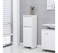 Bucmath Armadietto da bagno bianco 30 x 30 x 95 cm, materiale in legno, design sottile, armadietto da bagno con 2 scomparti, 1 cassetto, 1 porta, ideale per il bagno, crea spazio aggiuntivo
