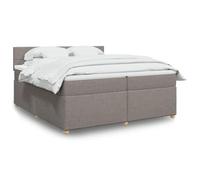 Bucmath letto a molle con materasso, tessuto tortora, 200 x 200 cm, con molle insacchettate, testiera, set di mobili per camera da letto, comodo coprimaterasso per un sonno riposante